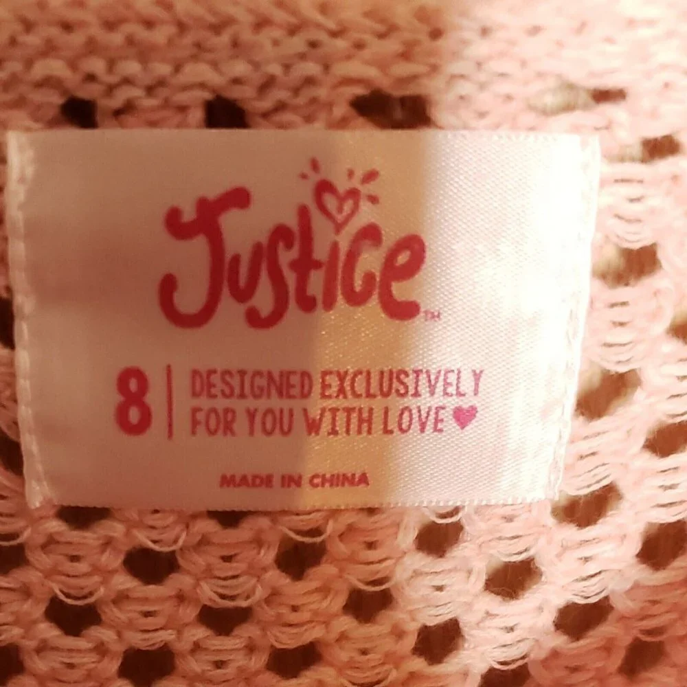 Justice Girls New Pink Ombre Open Knit Sweater 8